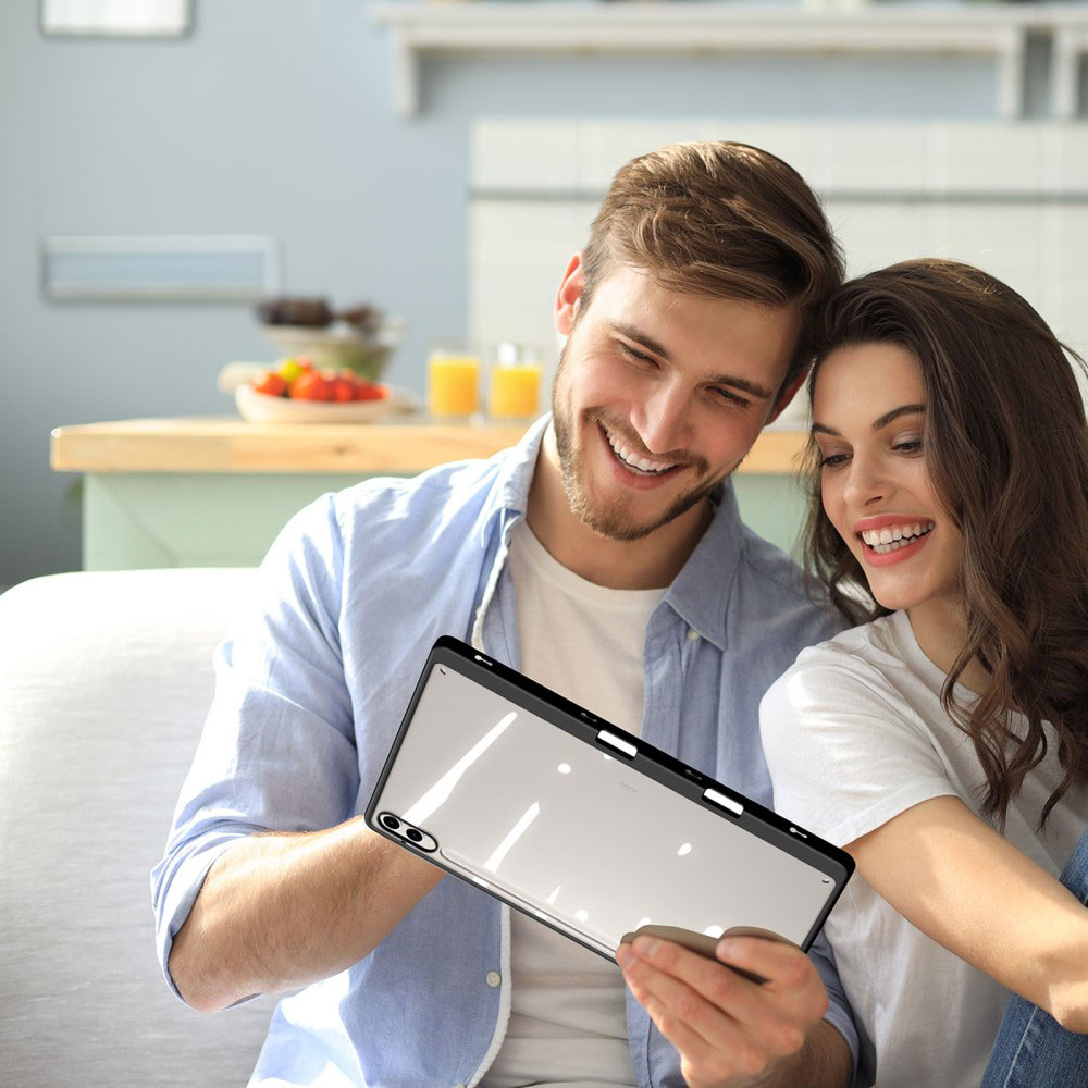 Samsung Galaxy Tab S10  Plus 2in1 Abnehmbare Hybrid TPU Bumper Leder Tasche Smart Cover Schutzhülle - Grau