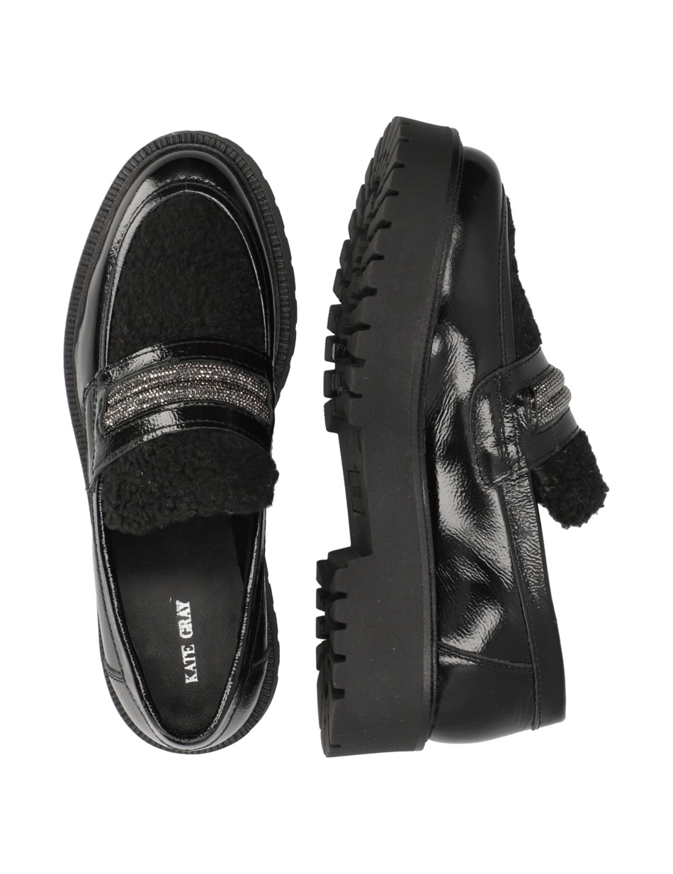 Lederkombination Slipper