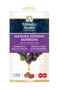 Manuka health Honing Zwarte Bes MGO 400  zuigtabletten 65GR