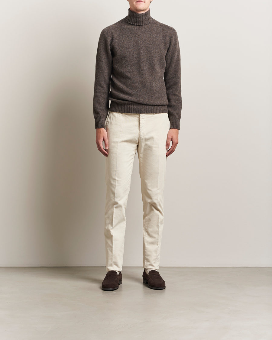 Altea Wool/Cashmere Rollneck Dark Brown Melange