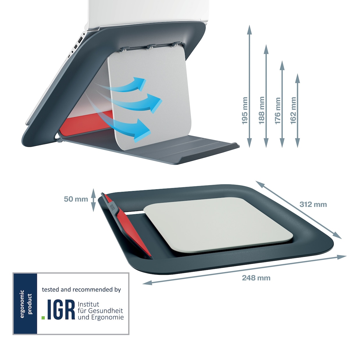 Leitz Ergo Cosy justerbart laptopstativ