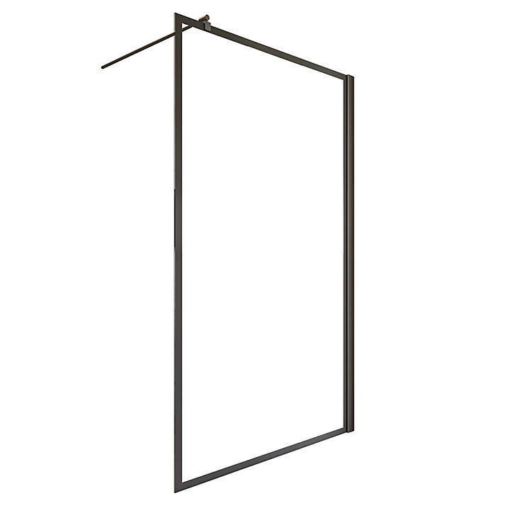 Paroi de douche à l'italienne Schulte New Style transparent profilé noir mat 90 cm