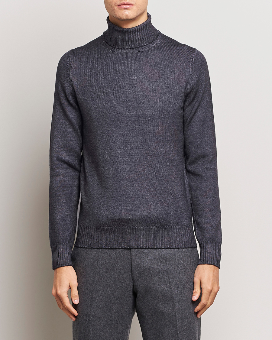 Gran Sasso Vintage Merino Fashion Fit Polo Asphalt