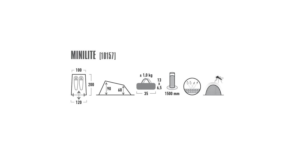 High PeakMinilite tent  (Blauw/grijs, 2 pers.)