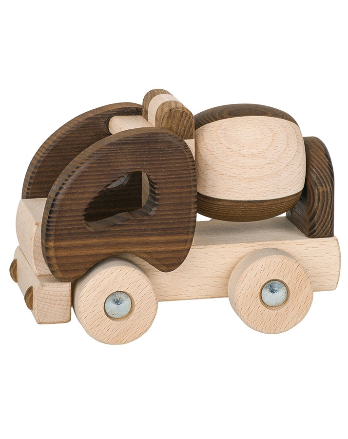 Auto BETONMISCHER GOKI NATURE aus Holz in natur/braun