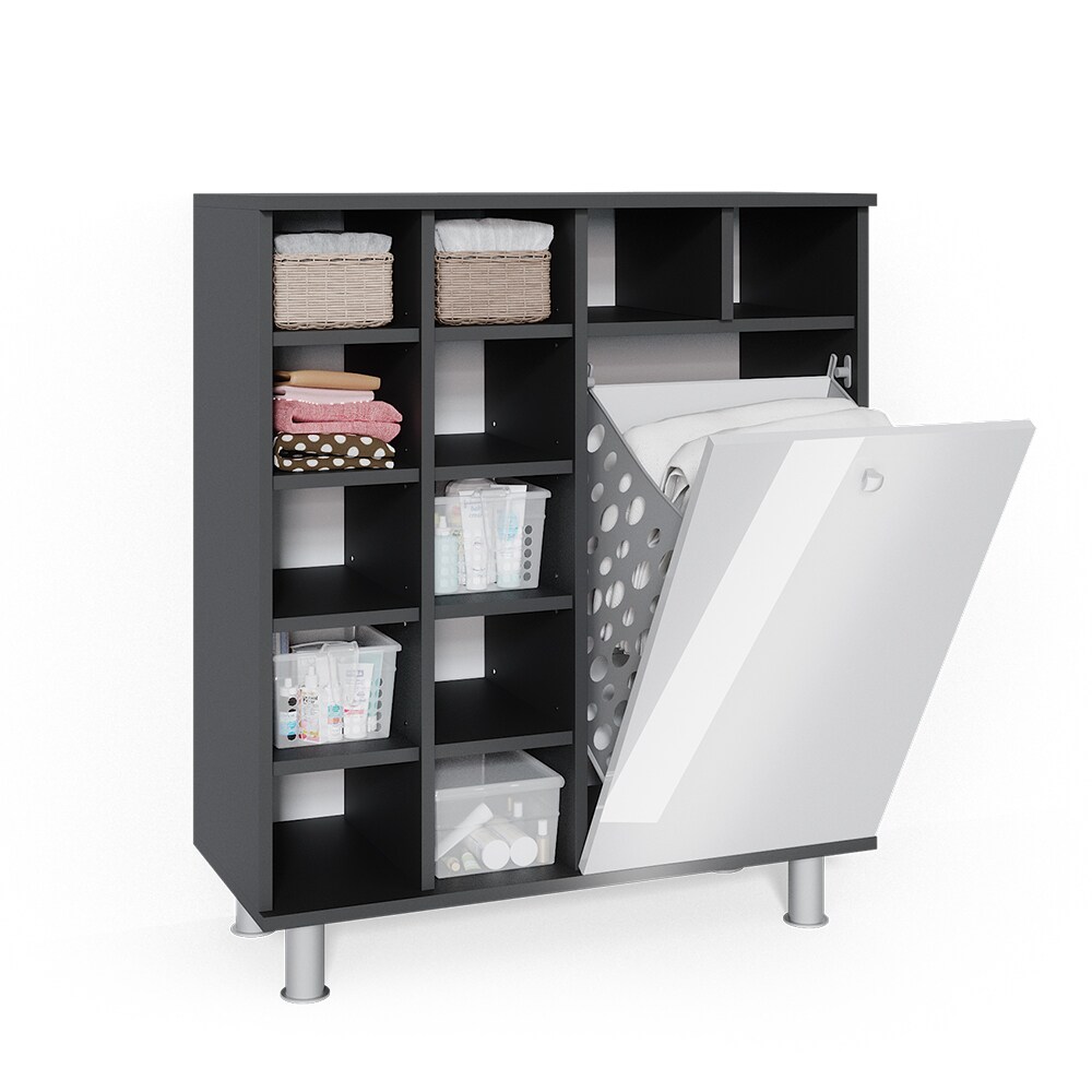 Vicco Wäscheschrank Fynn Badschrank mit Wäschekorb Badezimmerschrank Badmöbel