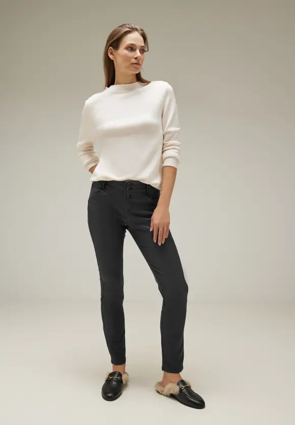 Coating Slim Fit Hose - Black