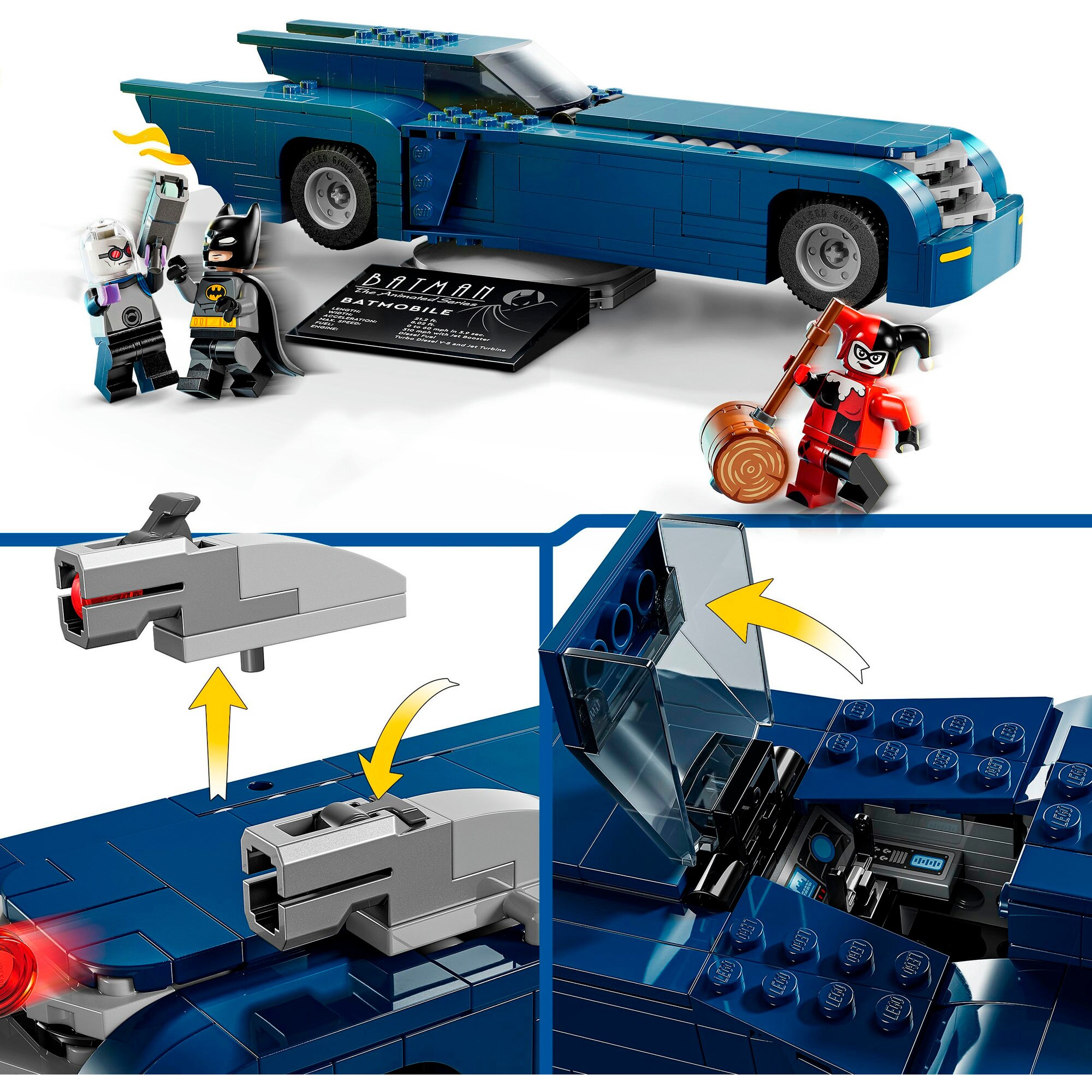 LEGO Konstruktionsspielzeug DC Super Heroes Batman im Batmobil vs. Harley Quinn und Mr. Freeze
