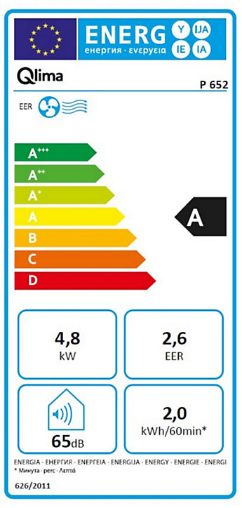 Climatiseur mobile avec évacuation Qlima P652 4800W 65 dB(A)