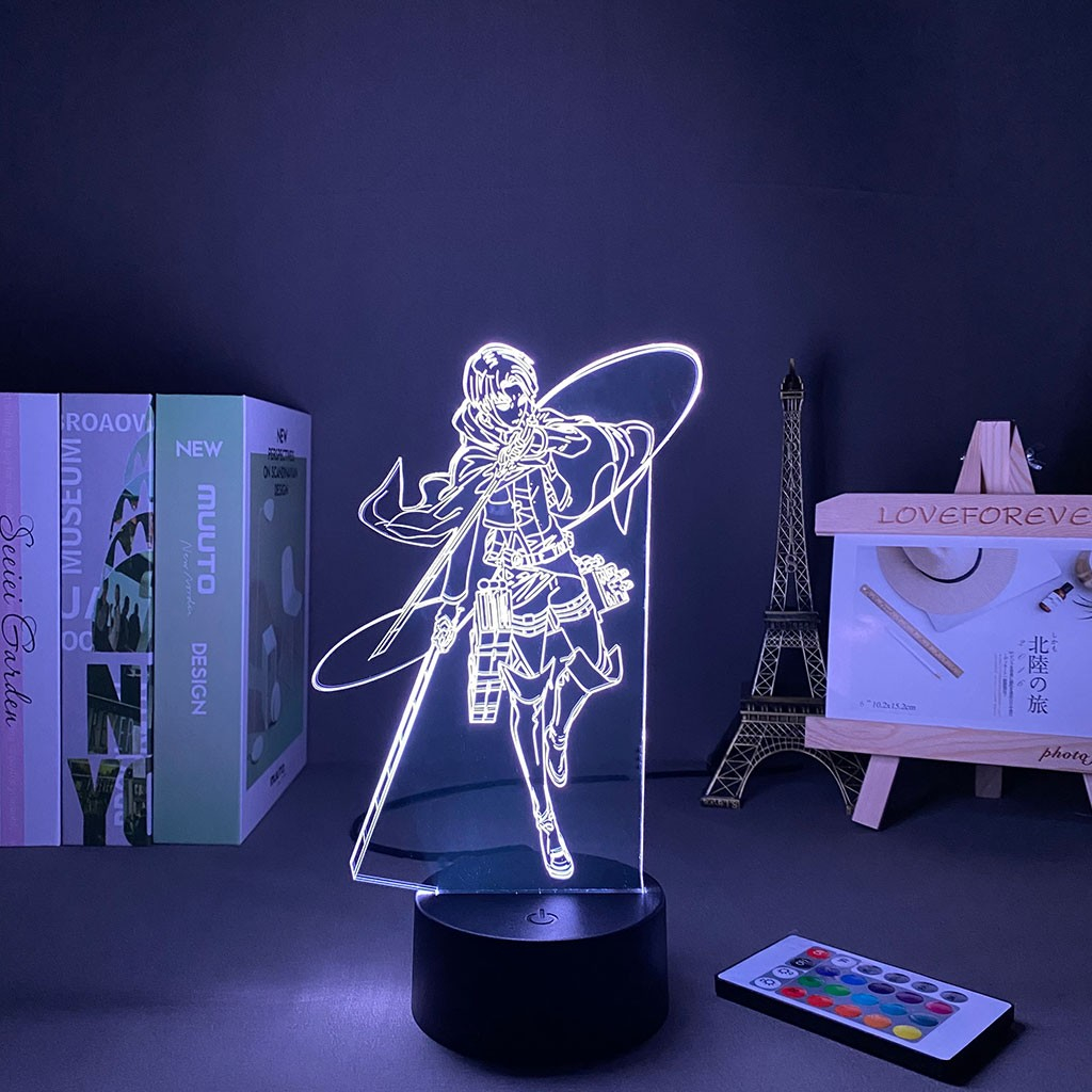 3D Anime LED Acryl Lampe Nachtlicht USB Deko Lampe mit Touch Schalter - Squad Levi