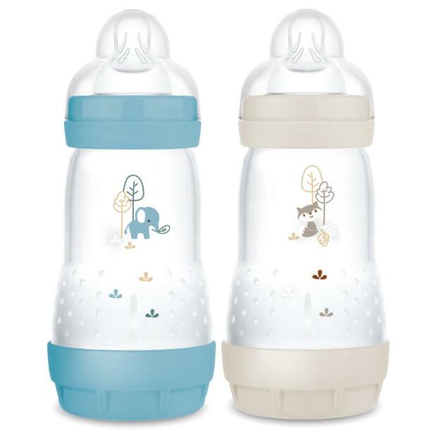 Lot de 2 biberons anti colique 260mL 2-12 mois Planet Love - Océan - MAM