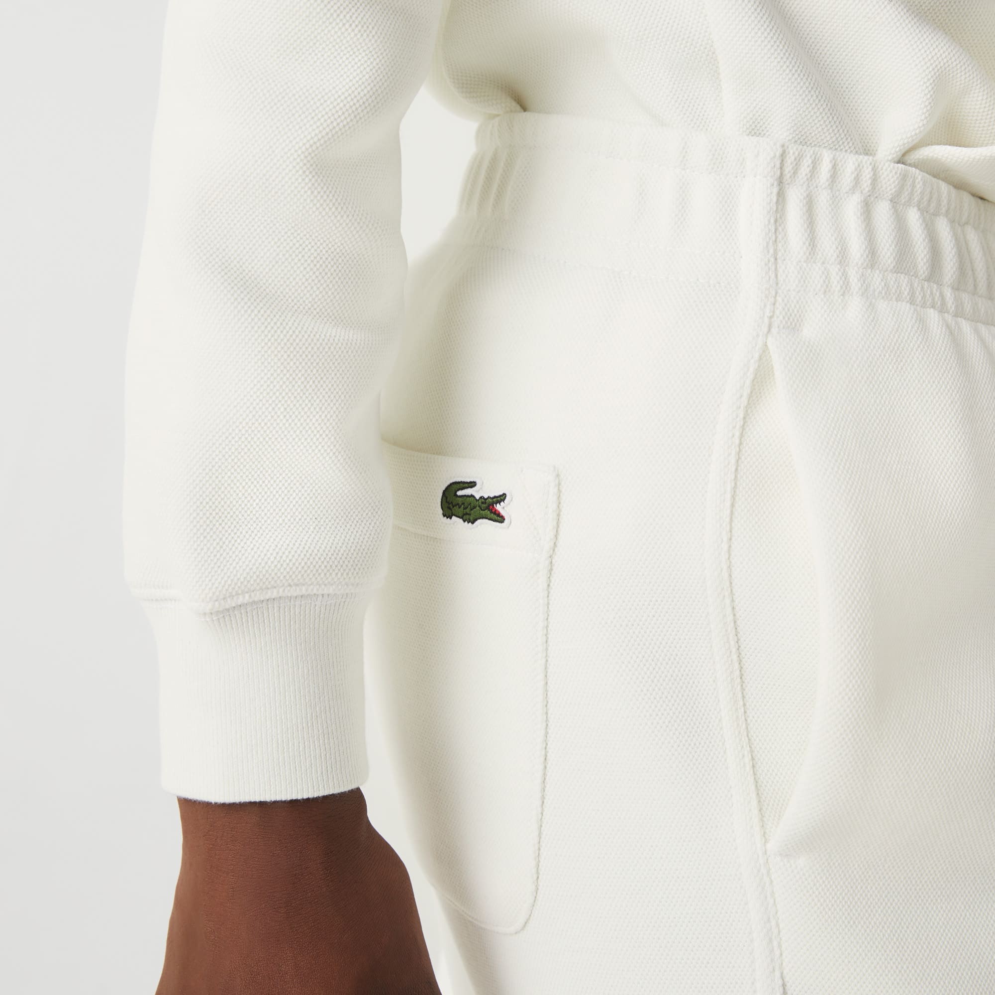 Pantalon de jogging Jogger en coton mélangé uni Pantalons de survêtement - Blanc - Lacoste - Femme