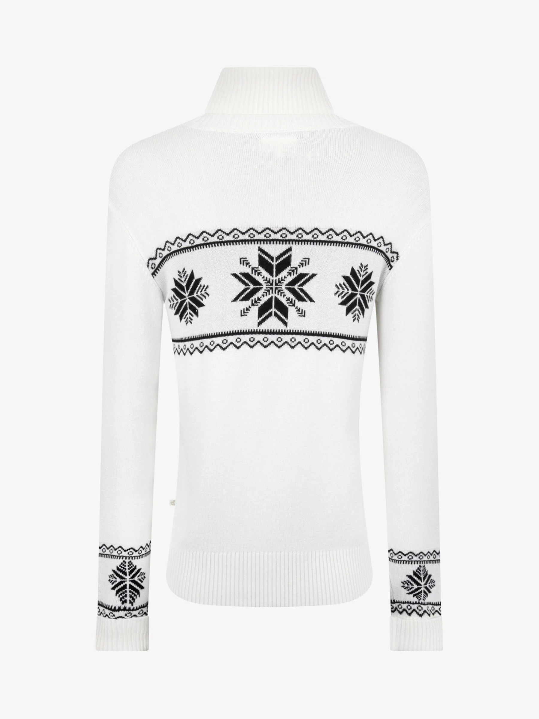 Crème - The Little Tailor slim fit kersttrui met sneeuwvlokken