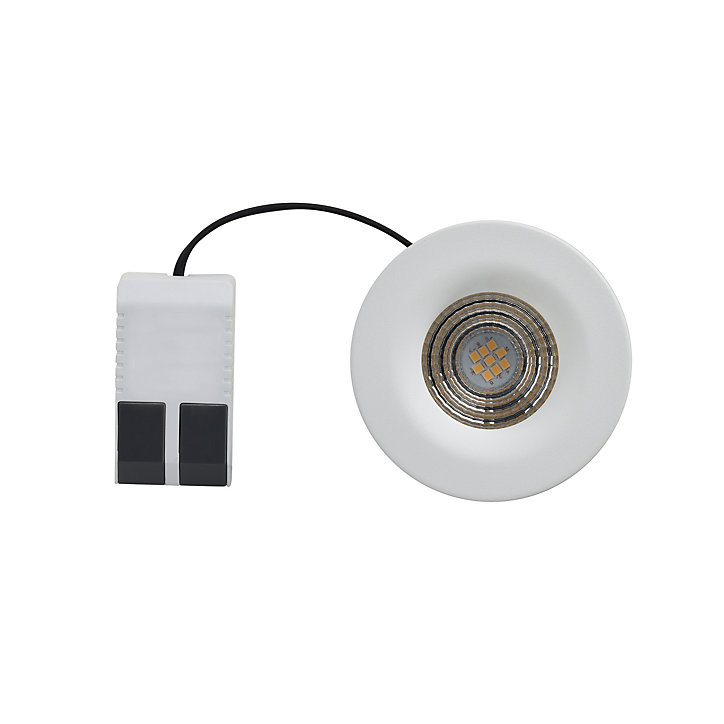 Spot encastrable Hobson LED intégrée blanc neutre IP20 dimmable 450lm 6.1W Ø8.8xH.5.3cm blanc GoodHome