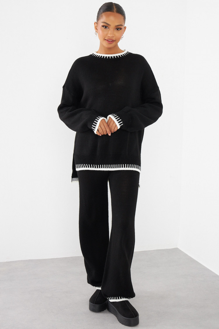 Ensemble 2 pièces pull + pantalon noir