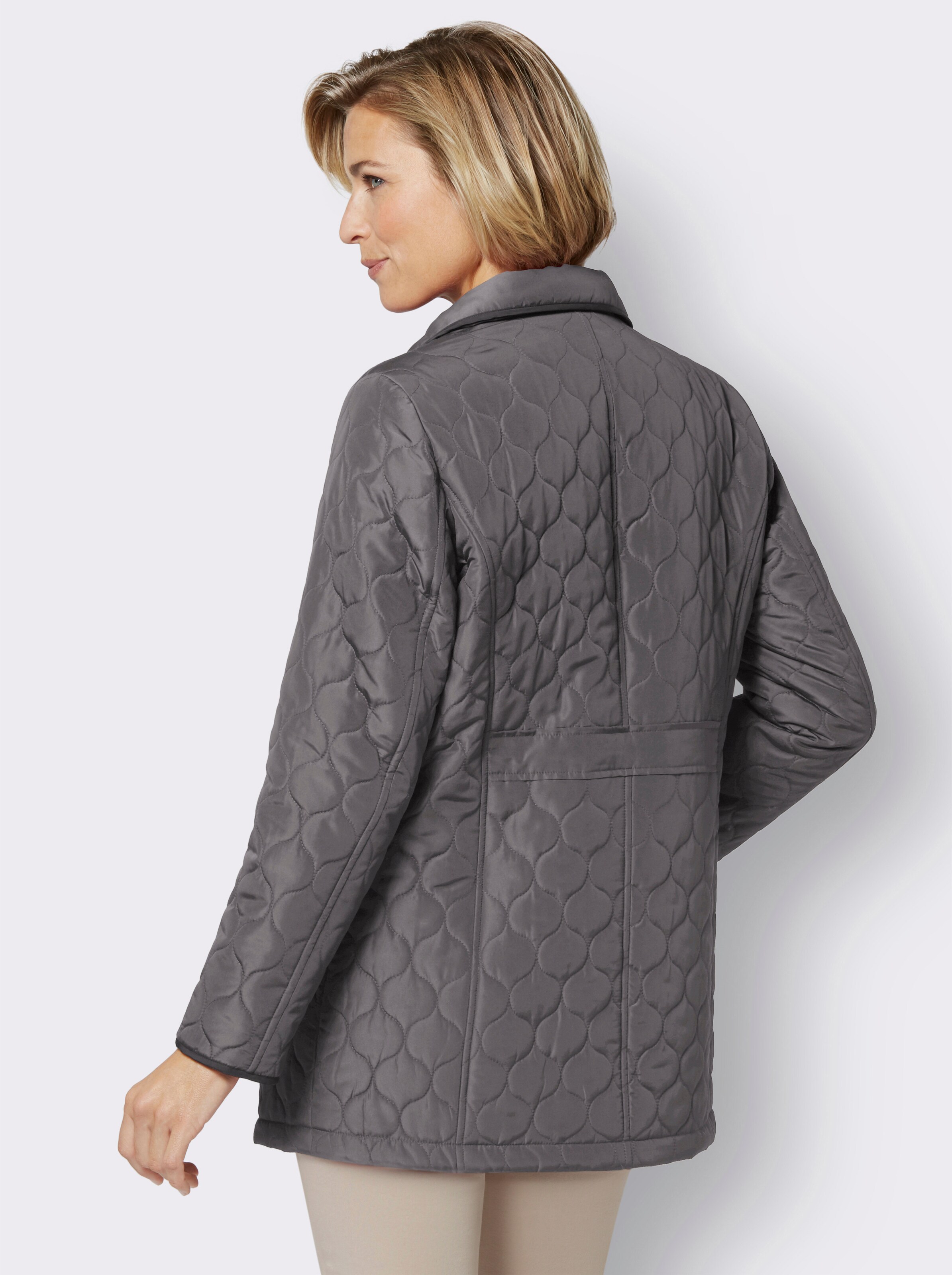 Steppjacke mit verdecktem Reißverschluss