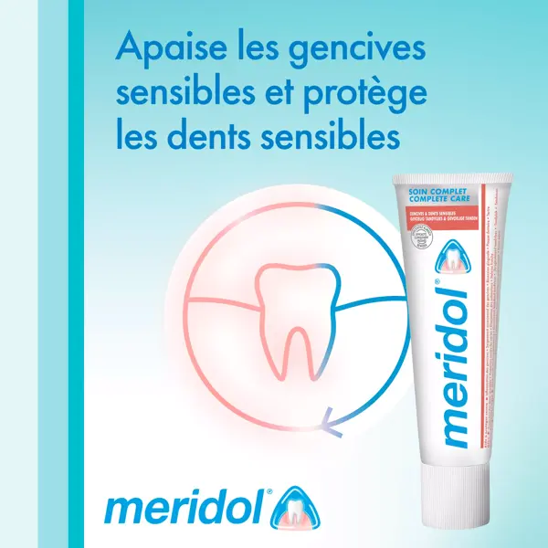 Pasta de dentes Meridol Complete Care, embalagem com 2 unidades de 75ml