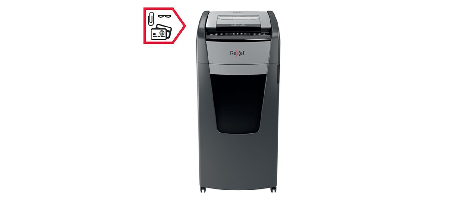 Aktenvernichter Rexel Optimum AutoFeed+ 750X, P-4<br>Automatischer Schredder (auto) für sichere Vernichtung vertraulicher Unterlagen (bis zu 750 Blatt)