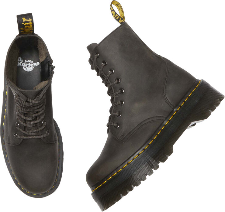 Dr. Martens Jadon Charcoal Grey Burnished Waxy Pull Up Wp Charcoal grey