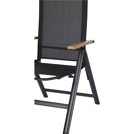 Columbia positionsstol - sort/teaklook