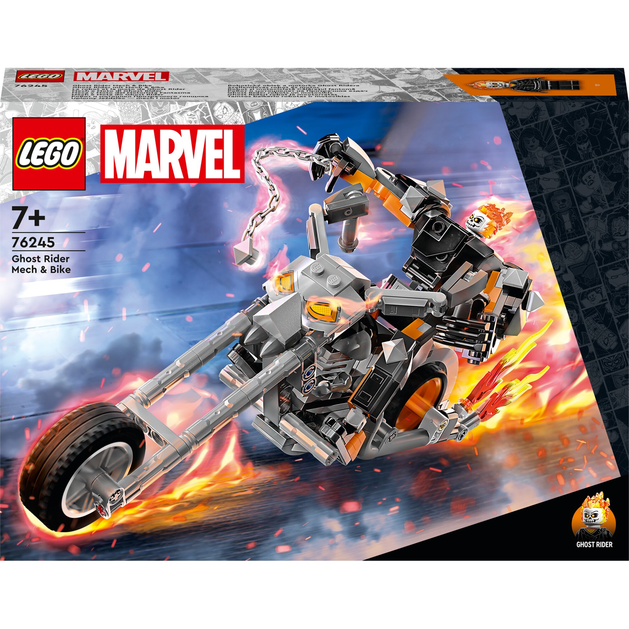 LEGO Konstruktionsspielzeug Marvel Ghost Rider mit Mech & Bike