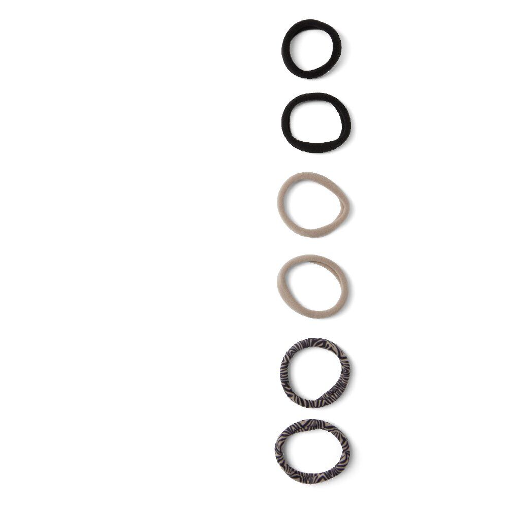 Lot de 6 élastiques mousse beige et noir