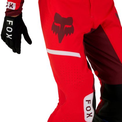 Pantalon cross Fox FLEXAIR OPTICAL 2024 - Rouge / Blanc
