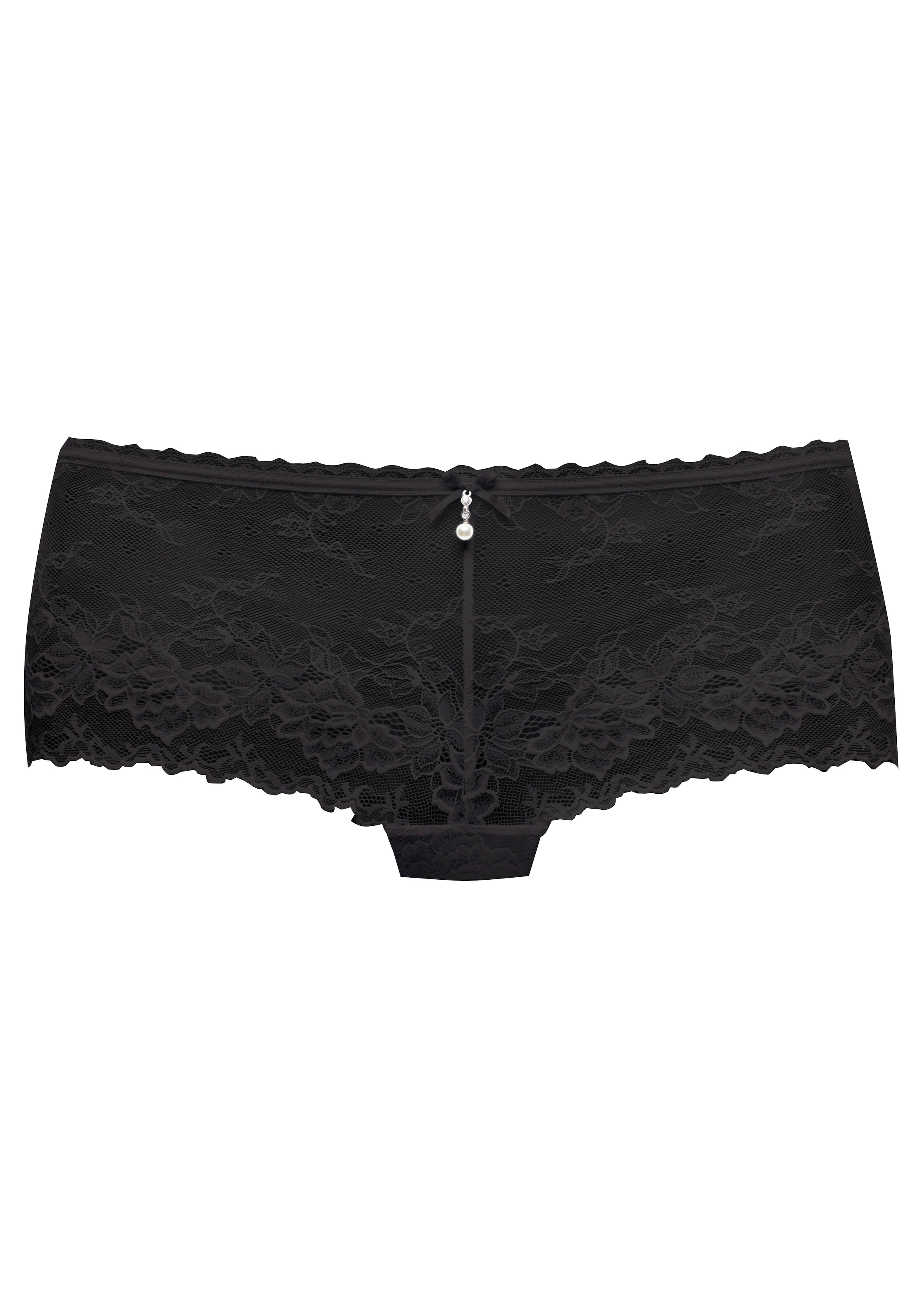LASCANA Panty , aus dezent transparenter Jacquardspitze mit edlem Perlenaccessoire