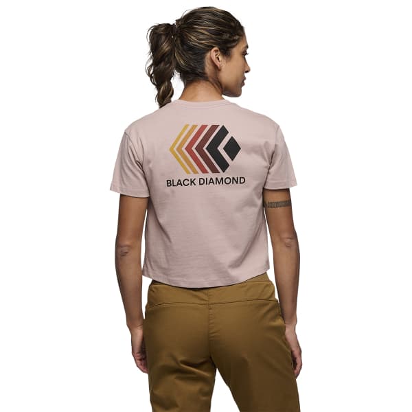 T-shirt escalade BLACK DIAMOND W FADED CROP SS TEE PALE MAUVE