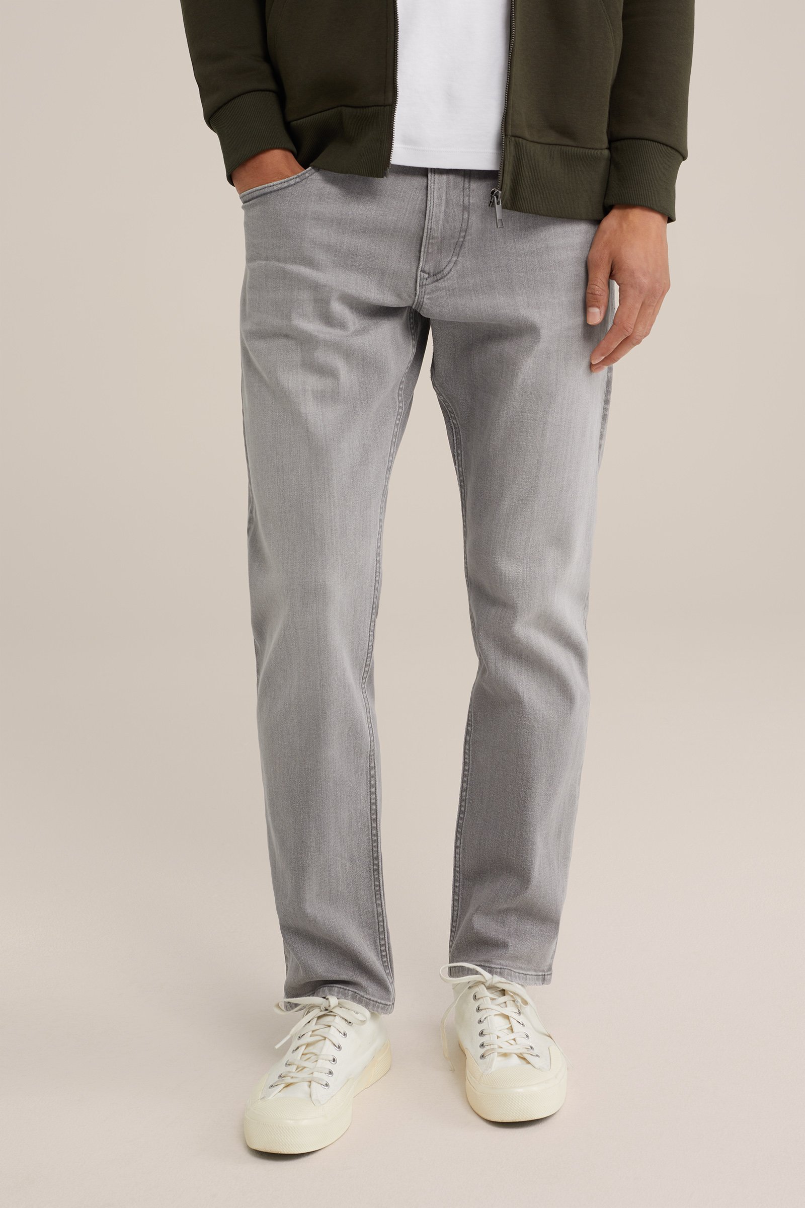 slim fit jeans met medium stretch Blue Ridge Lichtgrijs