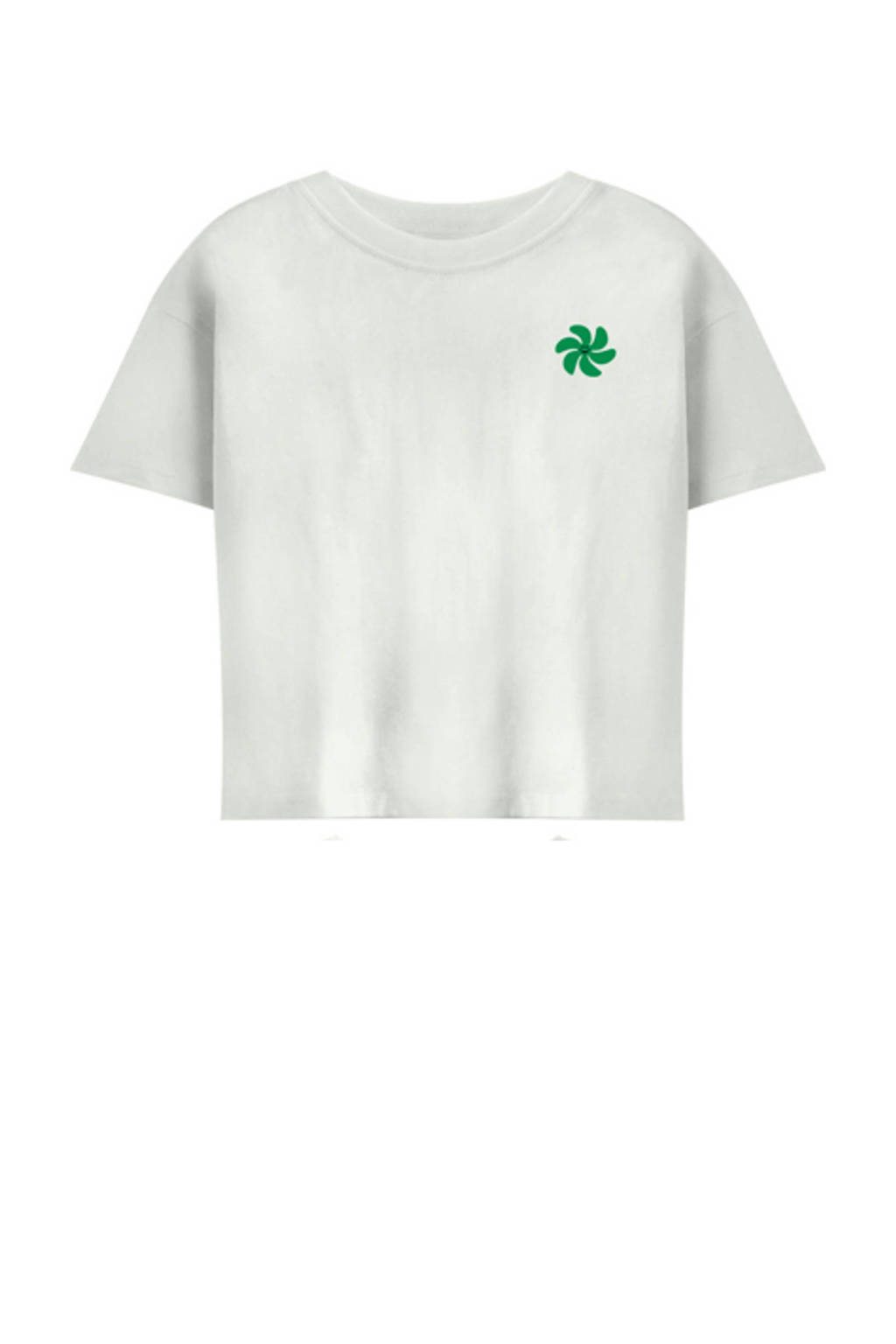 ONLY T-shirt KOGSUN met backprint wit/zwart/groen