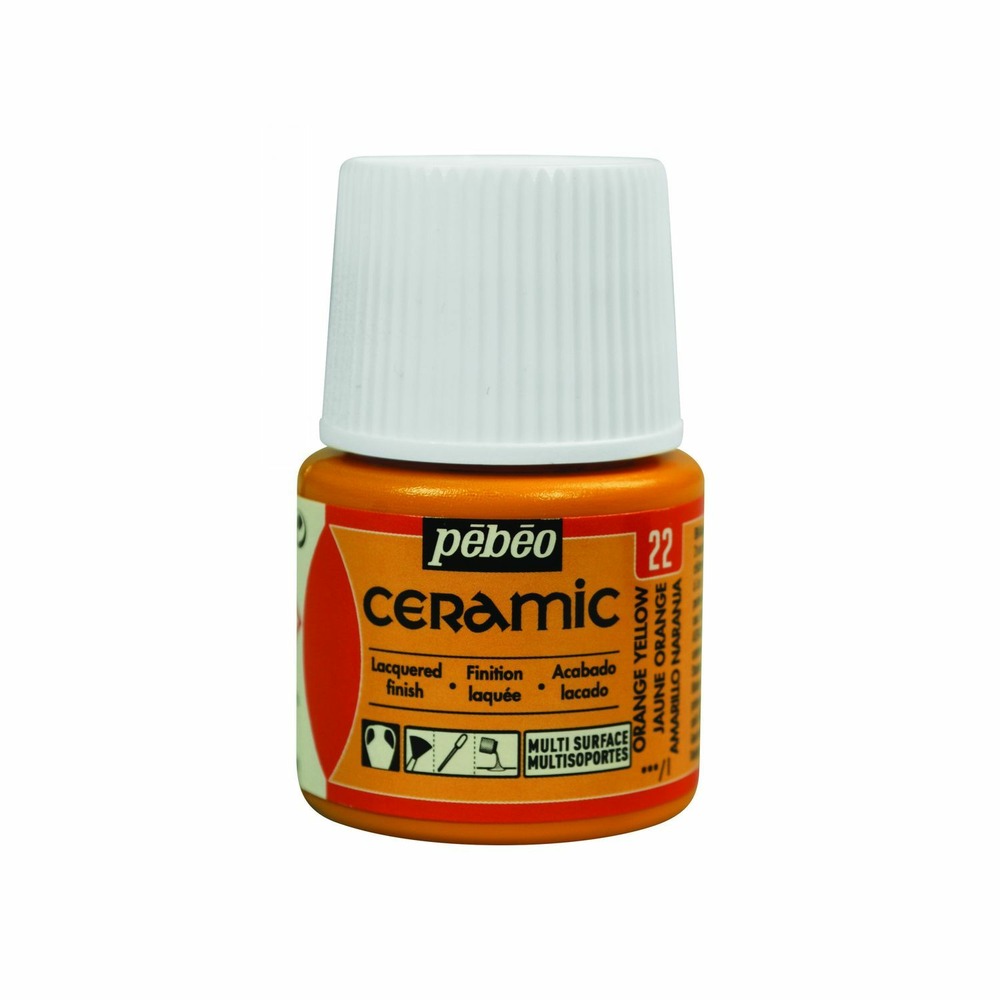 Peinture céramique et multi-surfaces - jaune orange - 45 ml
