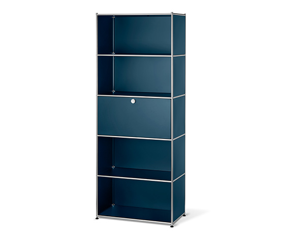 Hohes Regal »CN3« mit Klappenfach, blau