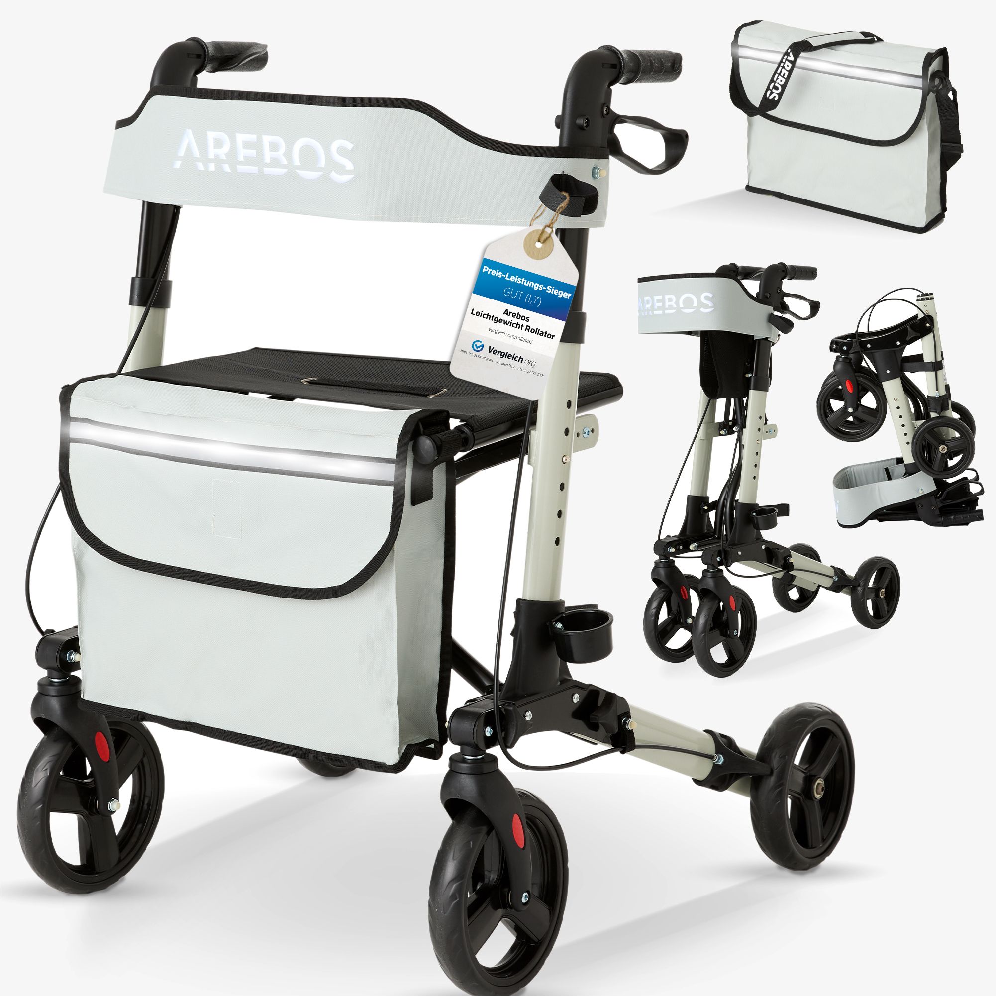 Alu Rollator Klappbar inkl. Einkaufstasche