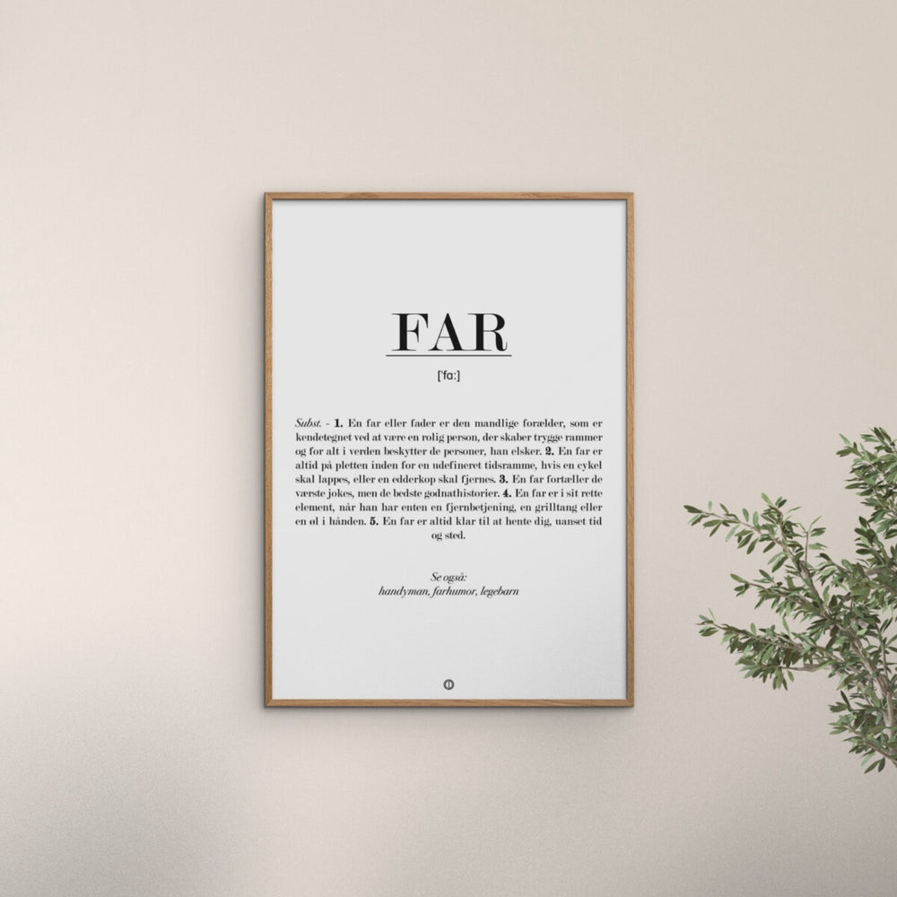 Køb Poster & Frame Citatplakat - Far Definition