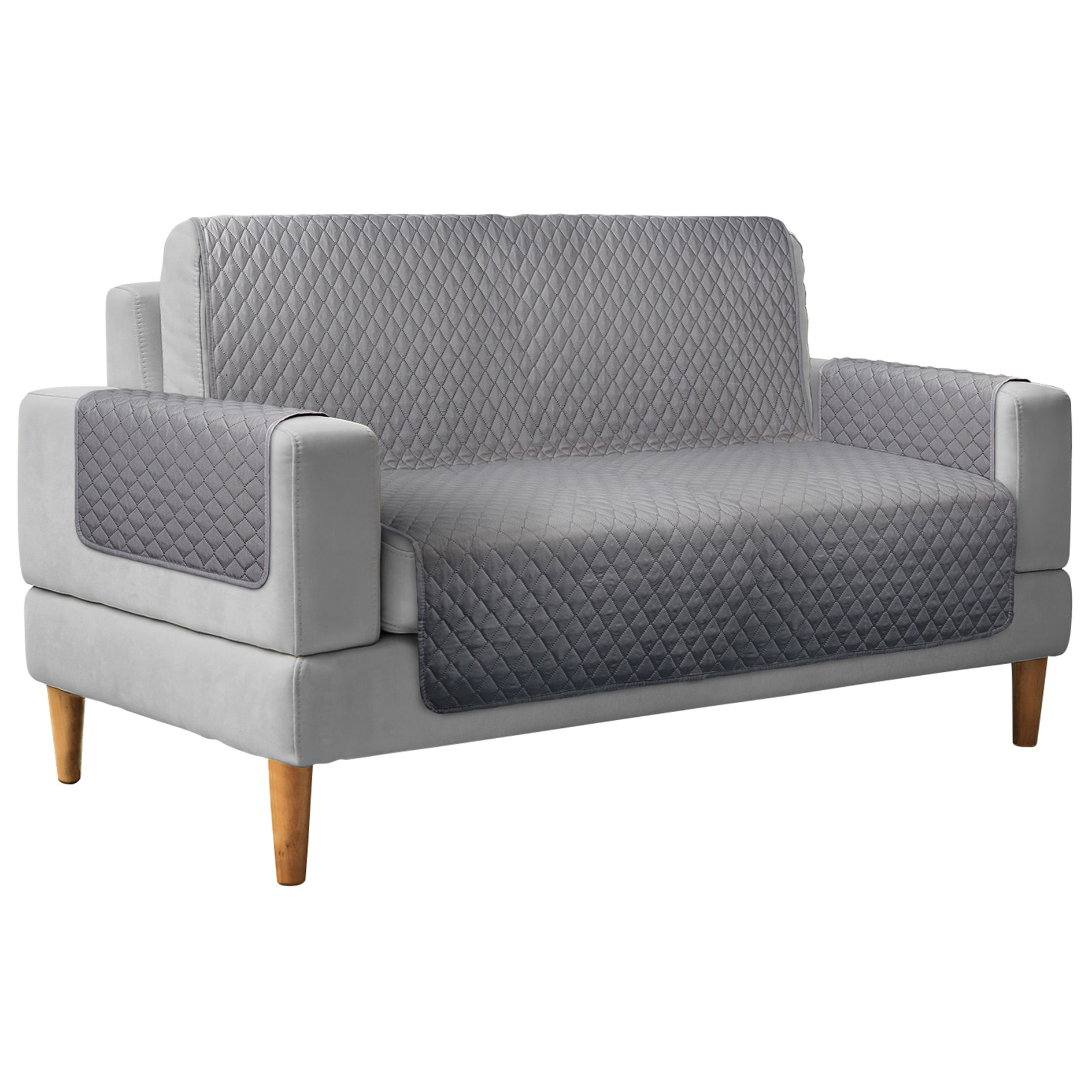 Sofaschoner - anthrazit-silber - wendbar