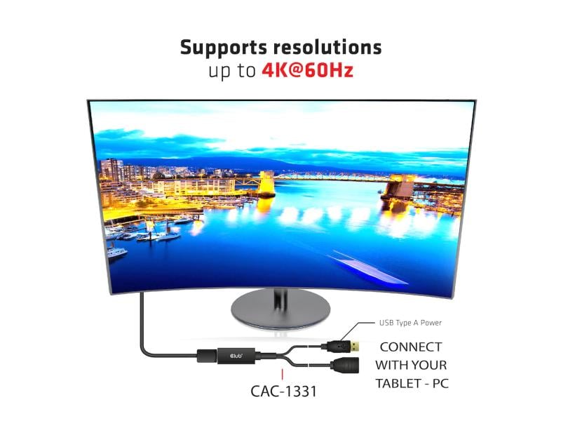 Club 3D Kabel HDMI 2.0 zu DP 1.2 4K60Hz HDMI - DisplayPort, HDMI 2.0 zu DP 1.2 4K60Hz
