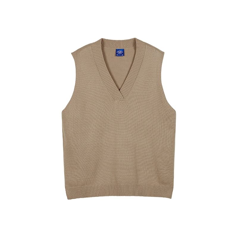 Zentrus - V-hals effen vest met rits