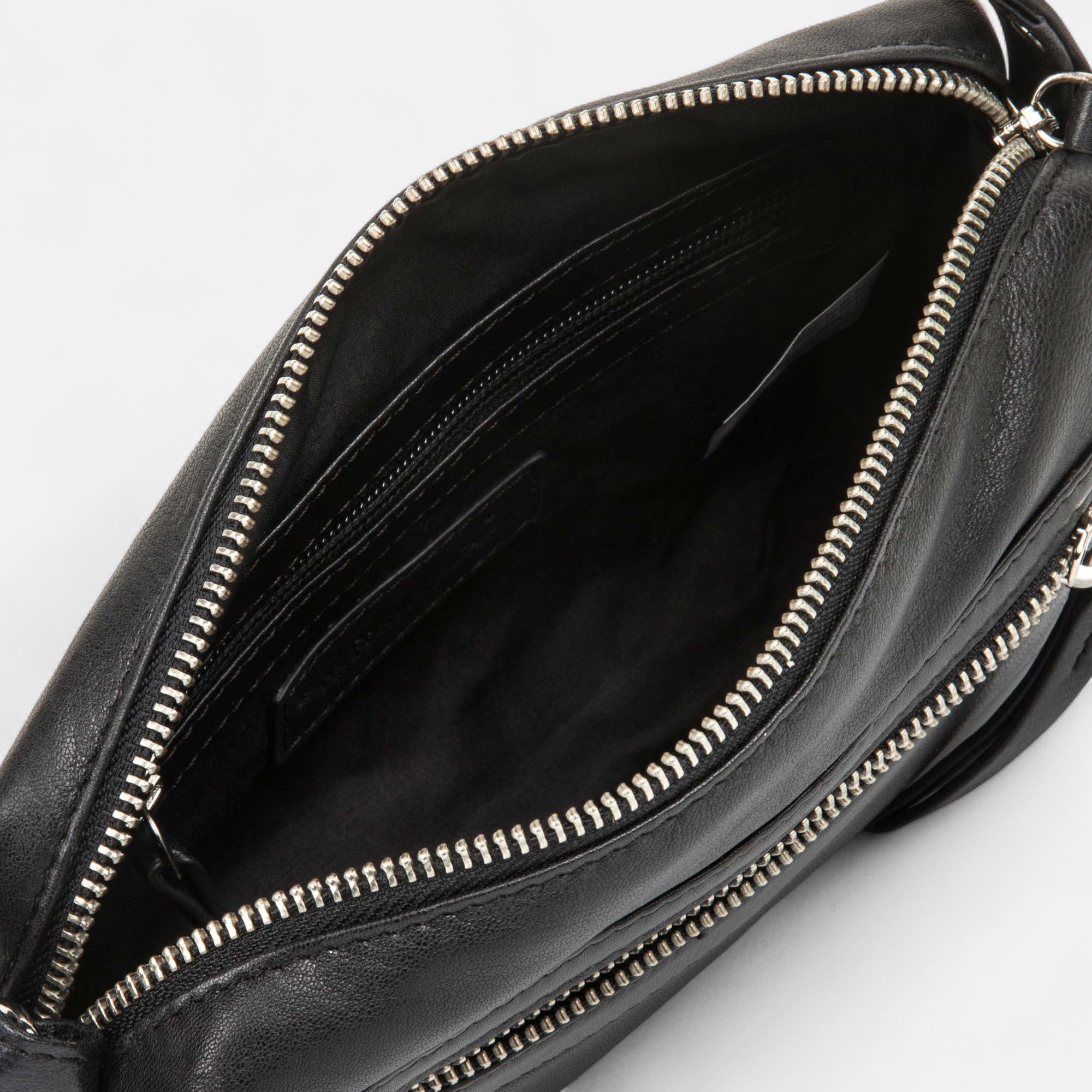 Sac bandoulière en cuir noir