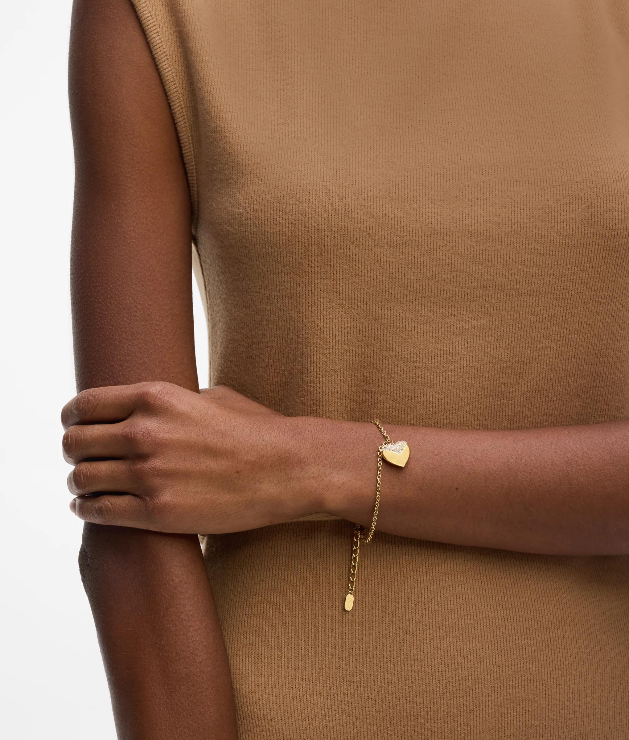 Armband met hartjesbedels in goudkleur