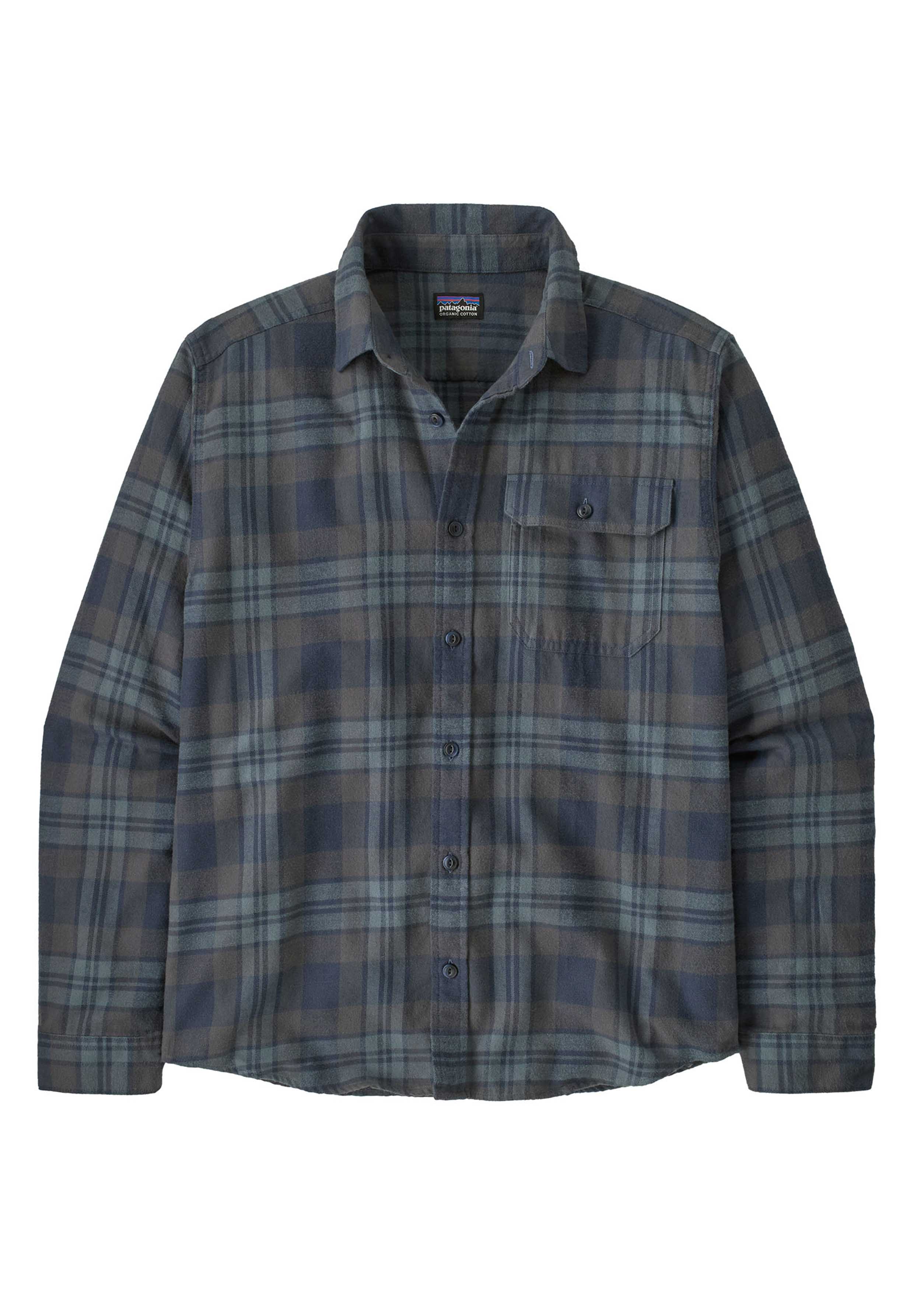 Patagonia Flanellhemd M's L/S LW Fjord Flannel Shirt Paw: Smolder Blue