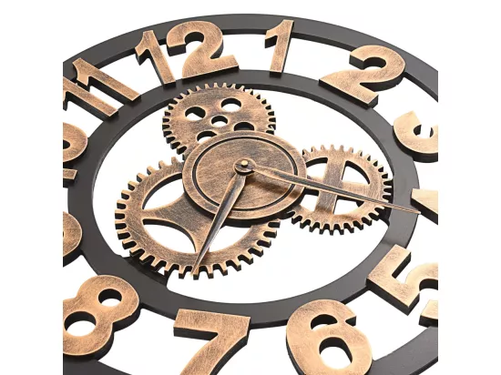 Horloge murale Métal 58 cm Doré et noir