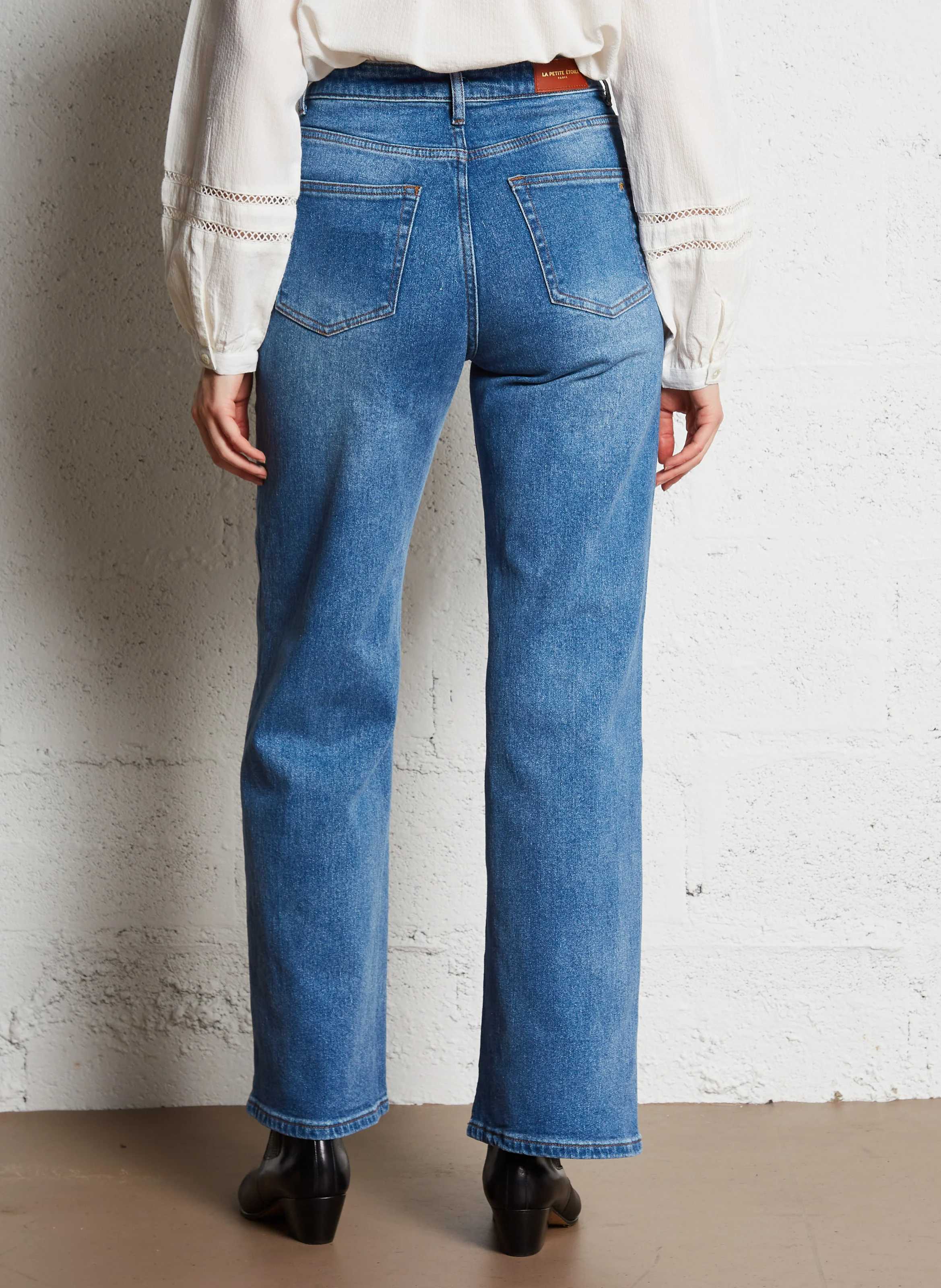 ZEPHYR - Jean large taille haute en coton mélangé | Jean Stone