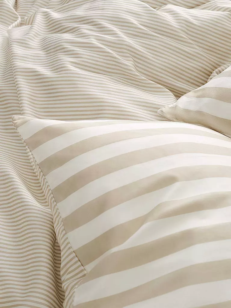 MARC O'POLO HOME Satin Bettwäsche CLASSIC STRIPE 70x90cm/140x200cm Oatmel beige