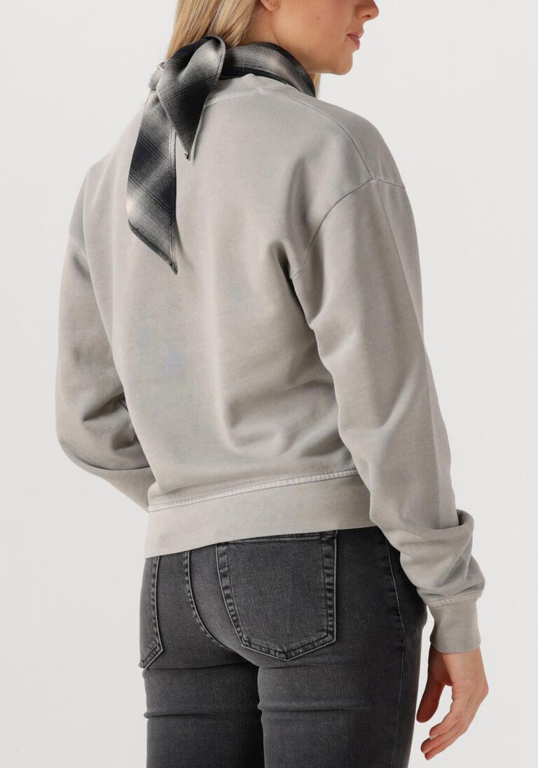 lichtgrijze closed sweater printed sweat shirt