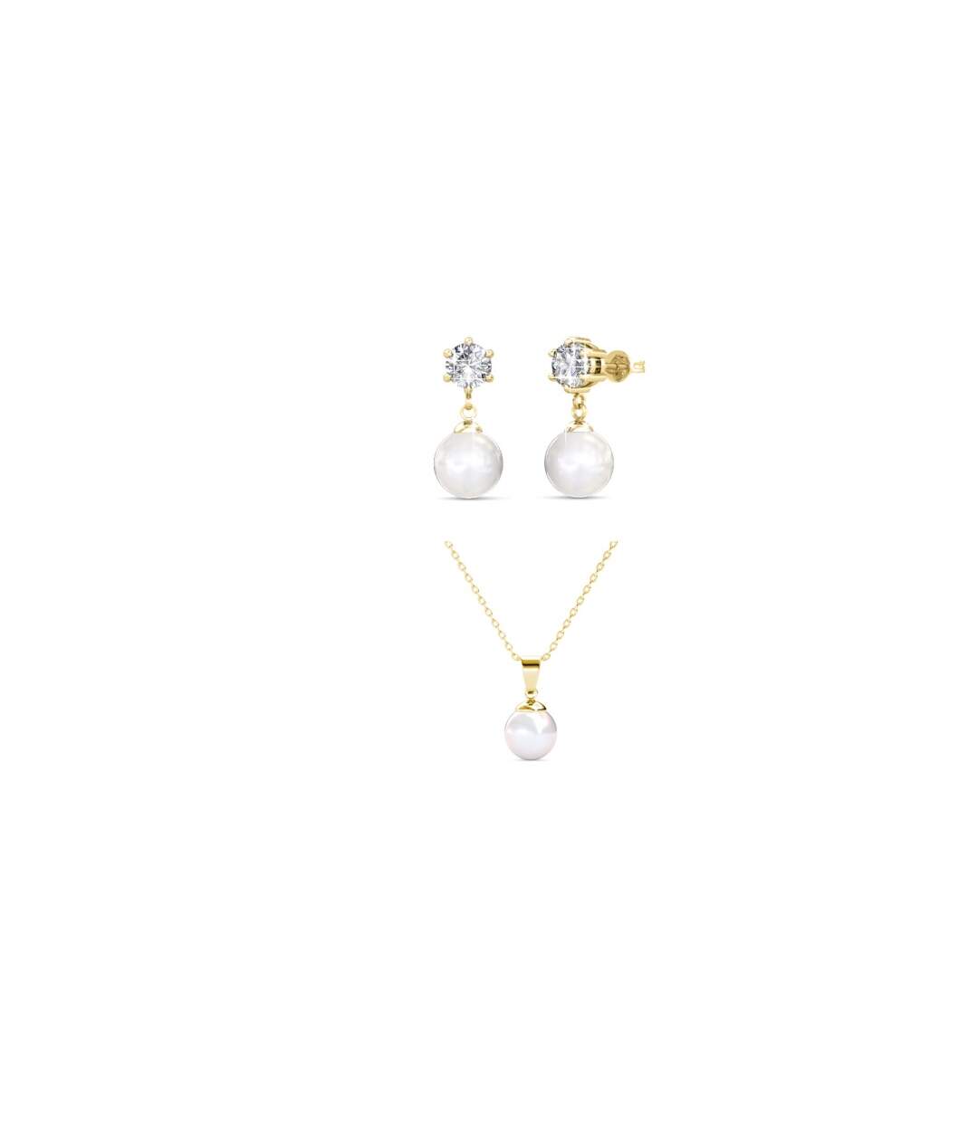 Parure Pauline Full Moon Pearl - Or Rosé et Cristal