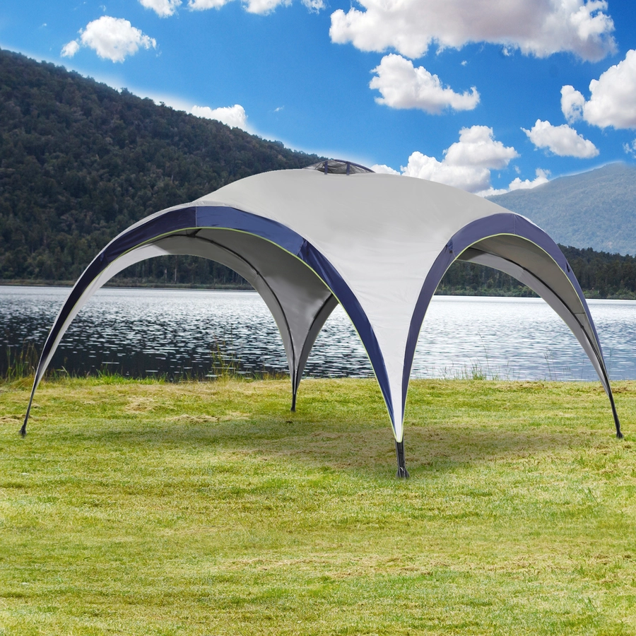 Outsunny Pavillon grau, blau