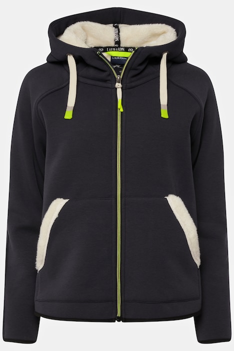 Hoodie-Jacke, Sweat, Teddy-Innenseite, Kapuze, Raglan-Langarm