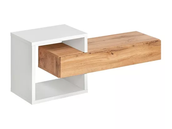 Meuble d'entrée TORTH 2 – Ensemble complet – Coloris chêne et blanc – Design moderne et pratique