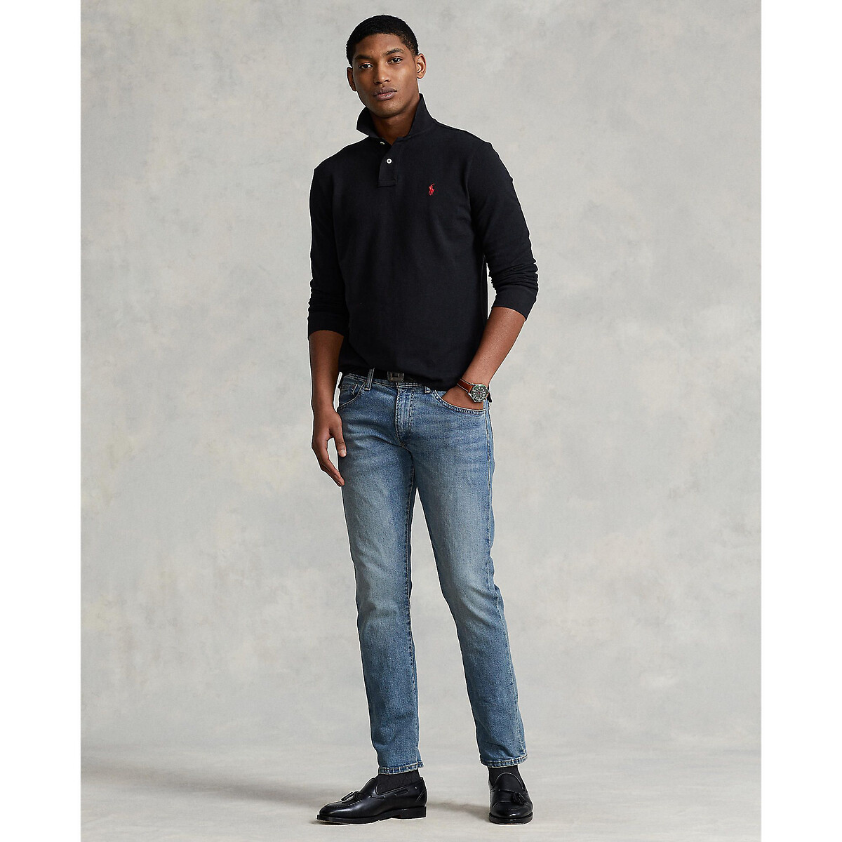 POLO RALPH LAUREN<br>Camisa pólo slim fit em piqué